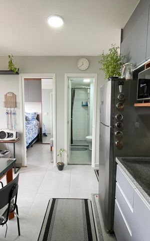Apartamento à venda com 34m², 2 quartos e sem vaga Apartamento à venda com 34m², 2 quartos e sem vagaCozinha e Área de Serviço
