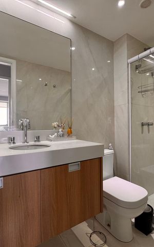 Apartamento à venda com 55m², 1 quarto e 1 vaga Apartamento à venda com 55m², 1 quarto e 1 vagaBanheiro Social