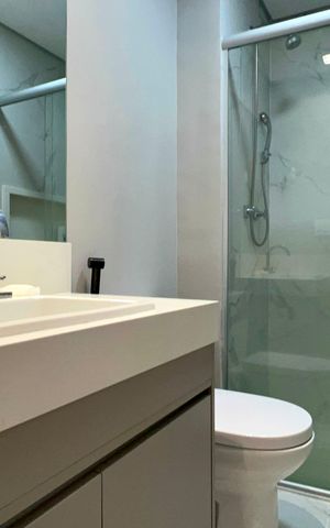 Studio para alugar com 34m², 1 quarto e sem vaga Studio para alugar com 34m², 1 quarto e sem vagaBanheiro