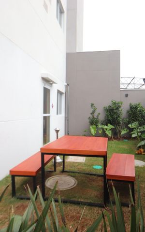 Apartamento para alugar com 32m², 2 quartos e sem vagaÁrea comum - Salão de festas (área externa)