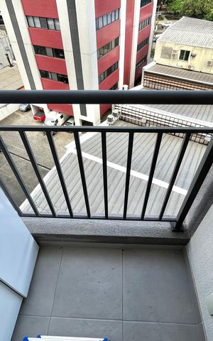 Studio para alugar com 26m², 1 quarto e 1 vaga Studio para alugar com 26m², 1 quarto e 1 vagaVaranda