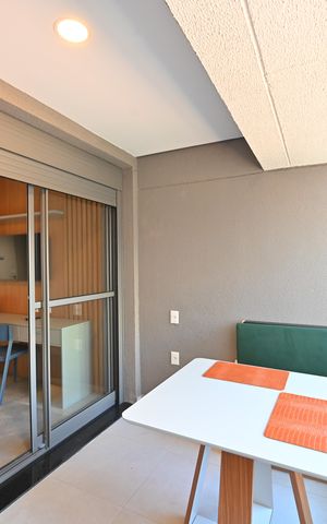 Studio à venda com 32m², 1 quarto e sem vagaVaranda