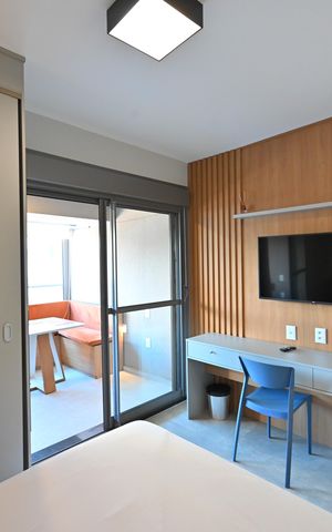 Studio para alugar com 32m², 1 quarto e sem vagaSala/Quarto