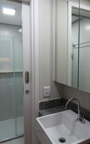 Apartamento para alugar com 32m², 1 quarto e 1 vaga Apartamento para alugar com 32m², 1 quarto e 1 vagaBanheiro