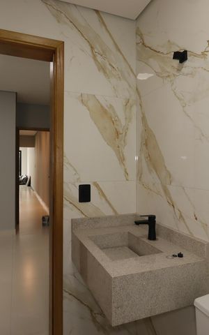 Casa à venda com 125m², 3 quartos e 2 vagasBanheiro da Suíte