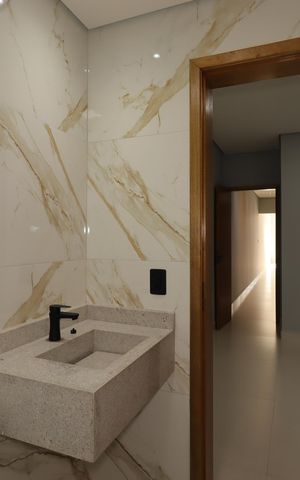 Casa à venda com 125m², 3 quartos e 2 vagasBanheiro da Suíte