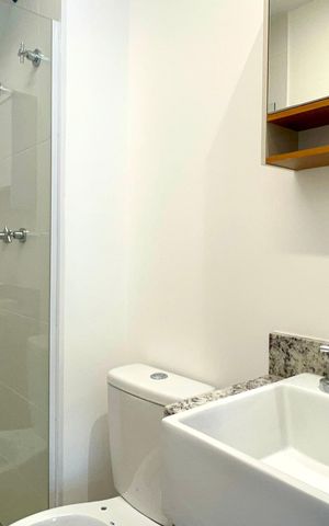 Studio para alugar com 26m², 1 quarto e sem vaga Studio para alugar com 26m², 1 quarto e sem vagaBanheiro
