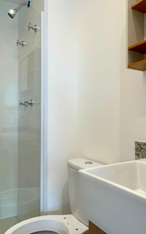 Studio para alugar com 26m², 1 quarto e sem vaga Studio para alugar com 26m², 1 quarto e sem vagaBanheiro