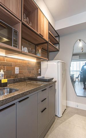 Studio para alugar com 25m², 1 quarto e sem vaga Studio para alugar com 25m², 1 quarto e sem vagaCozinha