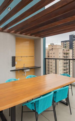 Apartamento para alugar com 25m², 1 quarto e sem vaga Apartamento para alugar com 25m², 1 quarto e sem vagaÁrea comum - Churrasqueira