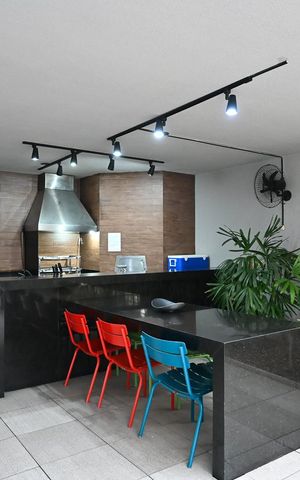 Studio à venda com 35m², 1 quarto e 1 vagaChurrasqueira