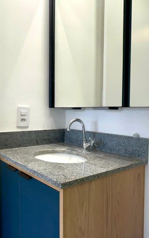 Studio para alugar com 39m², 1 quarto e sem vaga Studio para alugar com 39m², 1 quarto e sem vagaBanheiro da Suíte
