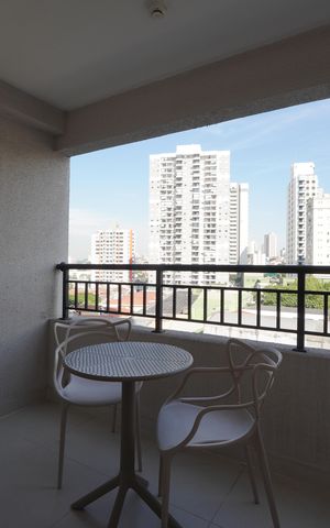 Studio à venda com 32m², 1 quarto e sem vagaVaranda