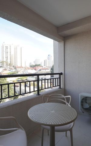Studio à venda com 32m², 1 quarto e sem vagaVaranda