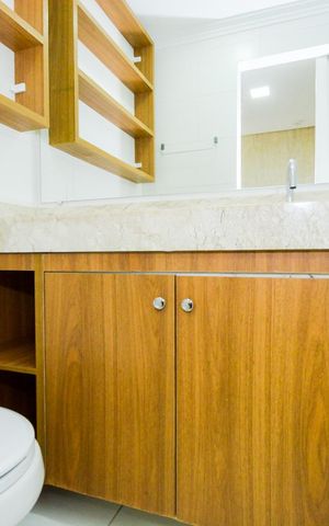Apartamento à venda com 82m², 3 quartos e 2 vagasBanheiro da Suíte