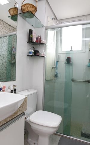 Apartamento à venda com 135m², 2 quartos e 2 vagasBanheiro da semi Suíte