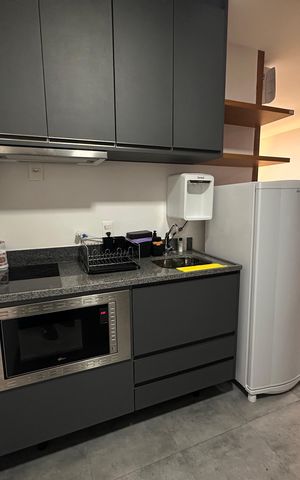 Studio para alugar com 32m², 1 quarto e 1 vaga Studio para alugar com 32m², 1 quarto e 1 vagaCozinha