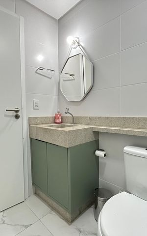 Studio para alugar com 36m², 1 quarto e 1 vaga Studio para alugar com 36m², 1 quarto e 1 vagaBanheiro