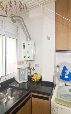 Apartamento à venda com 44m², 2 quartos e 2 vagas Apartamento à venda com 44m², 2 quartos e 2 vagasCozinha e Área de Serviço