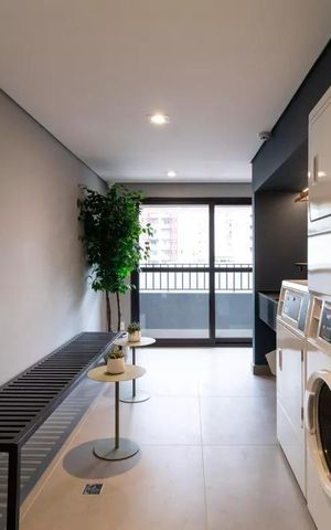 Studio para alugar com 25m², 1 quarto e sem vaga Studio para alugar com 25m², 1 quarto e sem vagaLavanderia