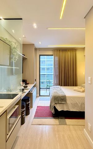 Studio à venda com 22m², 1 quarto e sem vagaCozinha 