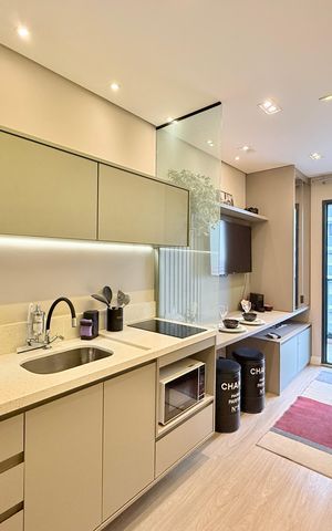 Studio à venda com 22m², 1 quarto e sem vagaCozinha 