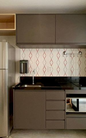 Studio para alugar com 33m², 1 quarto e 1 vaga Studio para alugar com 33m², 1 quarto e 1 vagaCozinha