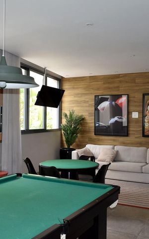 Studio à venda com 42m², 1 quarto e 1 vagaSala de Jogos