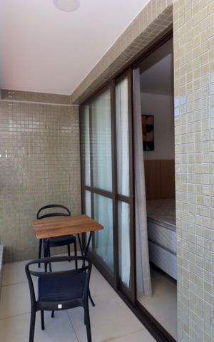 Studio para alugar com 22m², 1 quarto e 1 vaga Studio para alugar com 22m², 1 quarto e 1 vagaVaranda