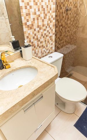 Casa à venda com 90m², 2 quartos e 2 vagasBanheiro Social