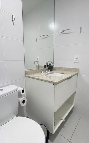 Studio para alugar com 25m², 1 quarto e sem vaga Studio para alugar com 25m², 1 quarto e sem vagaBanheiro
