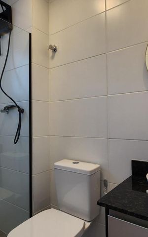 Studio para alugar com 27m², 1 quarto e sem vaga Studio para alugar com 27m², 1 quarto e sem vagaBanheiro