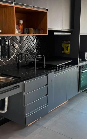 Studio para alugar com 64m², 1 quarto e 2 vagas Studio para alugar com 64m², 1 quarto e 2 vagasCozinha