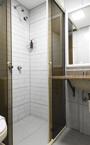 Studio à venda com 30m², 1 quarto e sem vagaBanheiro do Flat