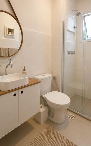 Apartamento à venda com 44m², 2 quartos e 1 vaga Apartamento à venda com 44m², 2 quartos e 1 vagaBanheiro social