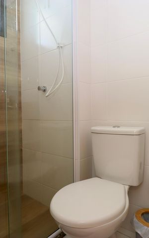 Studio para alugar com 22m², 1 quarto e 2 vagas Studio para alugar com 22m², 1 quarto e 2 vagasBanheiro