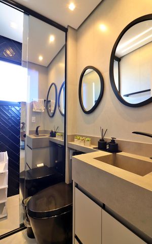Apartamento à venda com 58m², 2 quartos e 2 vagasBanheiro Social