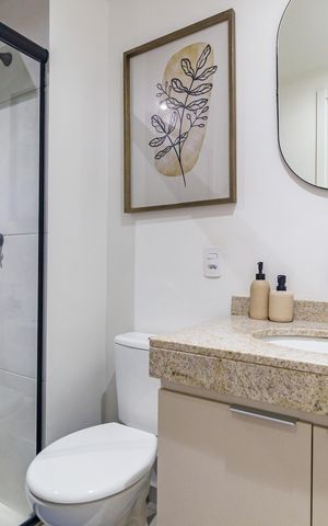 Apartamento à venda com 57m², 2 quartos e 1 vaga Apartamento à venda com 57m², 2 quartos e 1 vagaBanheiro - Social