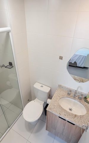 Apartamento para alugar com 50m², 1 quarto e 1 vaga Apartamento para alugar com 50m², 1 quarto e 1 vagaBanheiro da Suíte