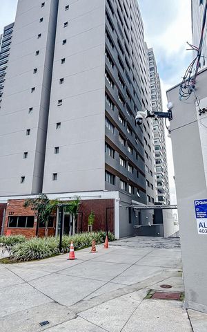 Studio para alugar com 27m², 1 quarto e sem vagaFachada com Plaquinha
