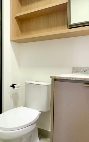 Studio para alugar com 24m², 1 quarto e sem vaga Studio para alugar com 24m², 1 quarto e sem vagaBanheiro da Suíte