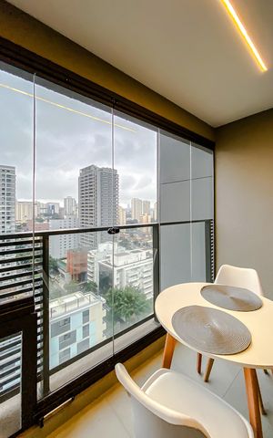 Studio para alugar com 26m², 1 quarto e sem vaga Studio para alugar com 26m², 1 quarto e sem vagaVaranda