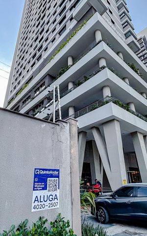 Apartamento para alugar com 24m², 1 quarto e sem vagaFachada com Plaquinha
