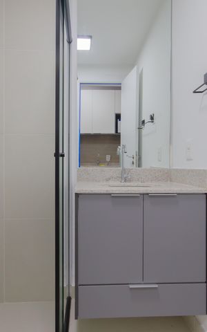 Studio para alugar com 28m², 1 quarto e sem vaga Studio para alugar com 28m², 1 quarto e sem vagaBanheiro