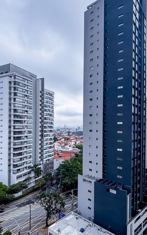 Apartamento para alugar com 34m², 1 quarto e sem vagaVista da varanda da sala