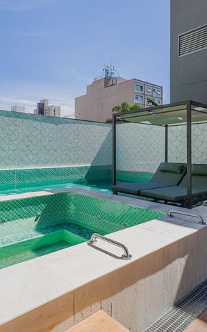 Studio para alugar com 25m², 1 quarto e sem vagaPiscina