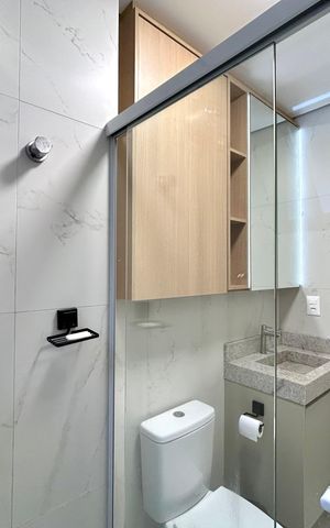 Studio para alugar com 39m², 1 quarto e sem vaga Studio para alugar com 39m², 1 quarto e sem vagaBanheiro
