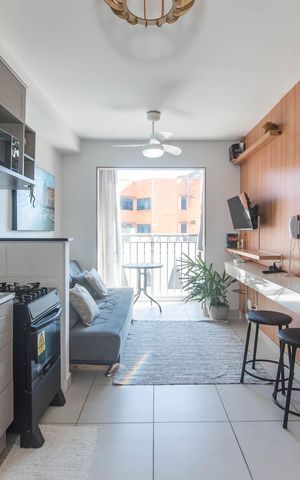 Apartamento à venda com 30m², 1 quarto e sem vaga Apartamento à venda com 30m², 1 quarto e sem vagaCozinha - Lavanderia Integrada