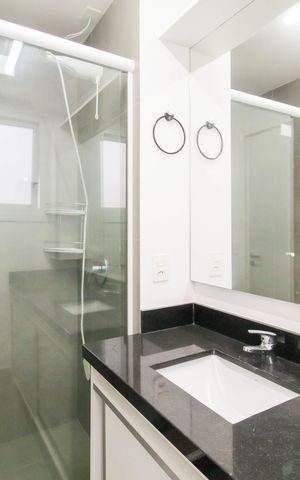 Apartamento à venda com 46m², 1 quarto e 1 vaga Apartamento à venda com 46m², 1 quarto e 1 vagaBanheiro da Suíte