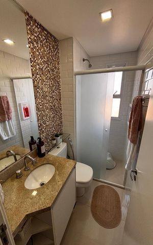 Apartamento à venda com 76m², 2 quartos e 1 vaga Apartamento à venda com 76m², 2 quartos e 1 vagaBanheiro social